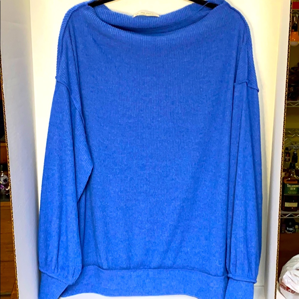 Free People Butter Soft Blue Tunic Med BNWT